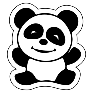 Happy Panda Sticker (Black)